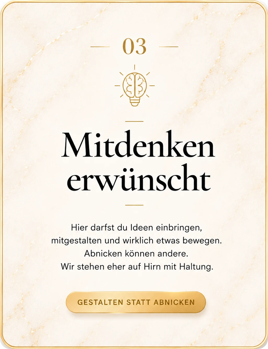 Mitdenken erwünscht